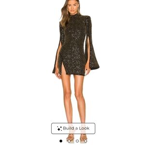 Elegant Black Sequin Dress,Michael Costello